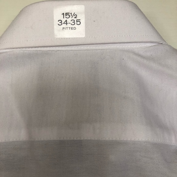 Stanford Men’s White Collar Button Up Dress Shirt - Picture 8 of 9